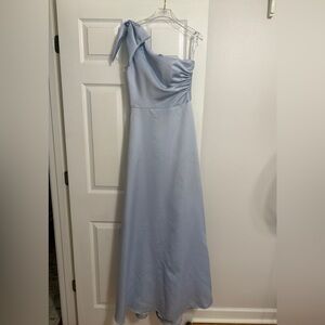 Morilee Satin One-Shoulder Bow Dress